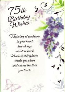 75th Birthday cards, Quotes, Wishes, Messages and Images